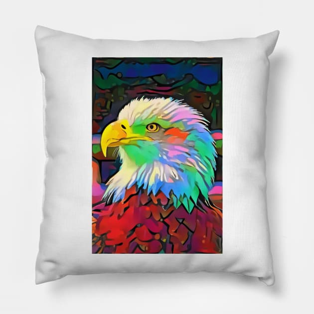 Colorful Eagle Pillow by GMAT