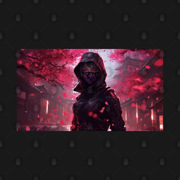 Sakura Female Cyberpunk Assassin Cherry Blossoms by Nightarcade