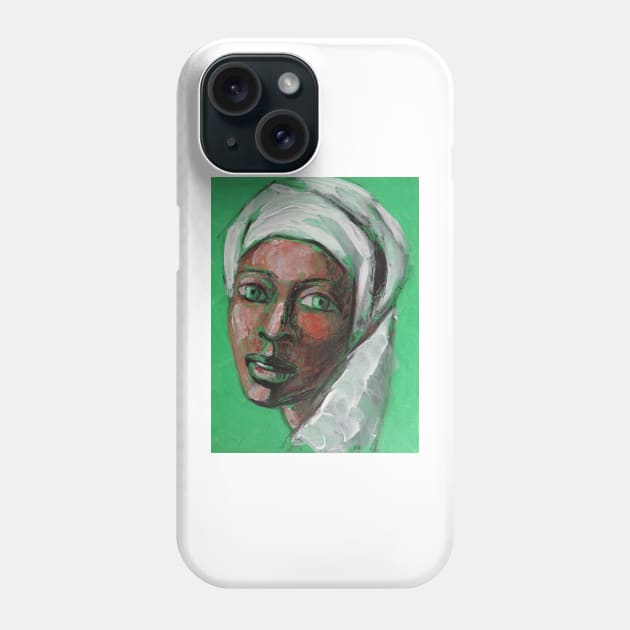 Green Eyes - Portrait Of A Woman Phone Case by CarmenT