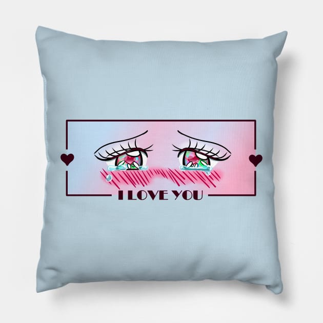 Anime eyes Pillow by MarielaArtShop