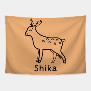 Shika (Deer) Japanese design in black Tapestry