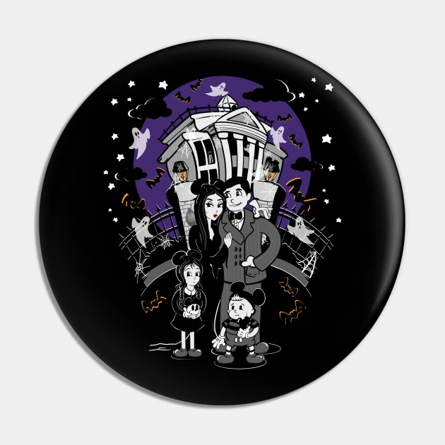 Spooky family at the Haunted House Ride Pin by ZombieLounge