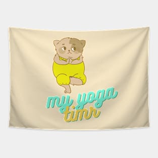 CUTE YOGA TIME Tapestry