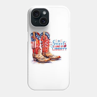 Country Western Cowboy Boots Patriotic Design Phone Case