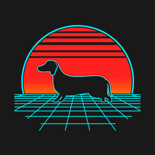 Dachshund Retro Vintage 80s Vaporwave Weiner Dog Lover T-Shirt