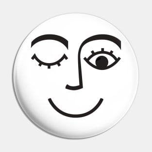 Face nice winking eye nose smiling mouth Pin