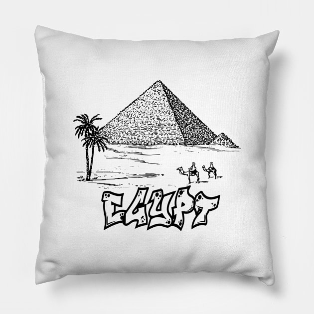 Egypt with pyramids Pillow by momo1978