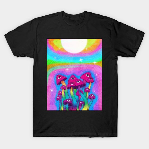 Kidcore Aesthetic Weirdcore Mushroom Eyes Retro - Kidcore - T-Shirt