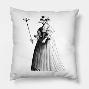 Lady Plague Doctor (white) Pillow
