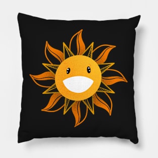 Cute Sun with Big Smile Pillow