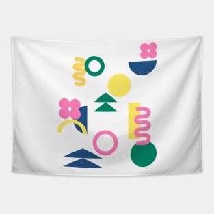 Simple Abstract Whimsy Shapes in Bright Colors Tapestry