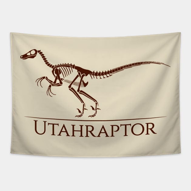 Utahraptor Skeleton Tapestry by Meca-artwork