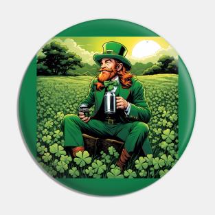 Folk Art Leprechaun Pin