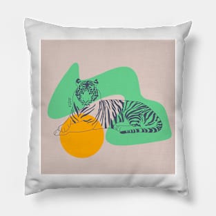 Abstract tiger - Aquamarine Pillow