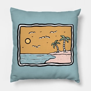 Beach Vibes Vacation Summer Pillow