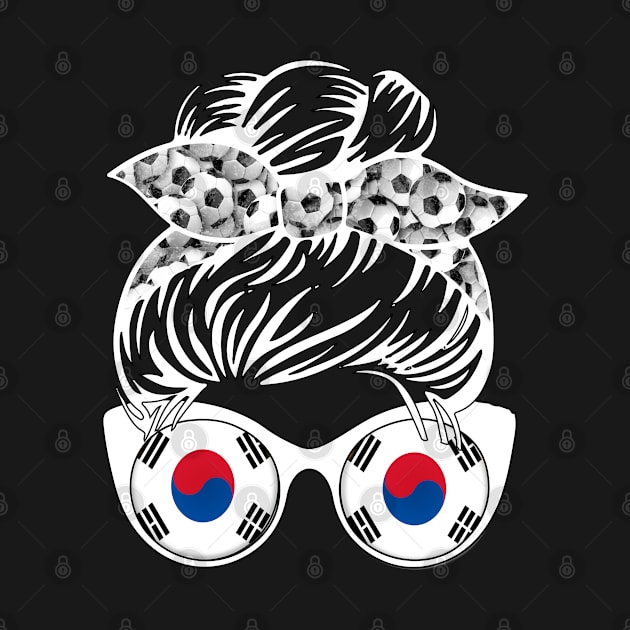 South Korea Football Messy Bun by Boo Face Designs