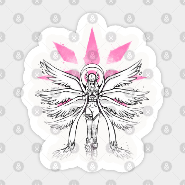 Graffiti Angel Of Light Digimon Sticker Teepublic Au