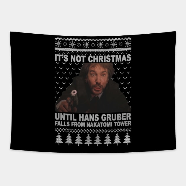 Hans Gruber Ugly Christmas Sweater Tapestry by Hollyboy 