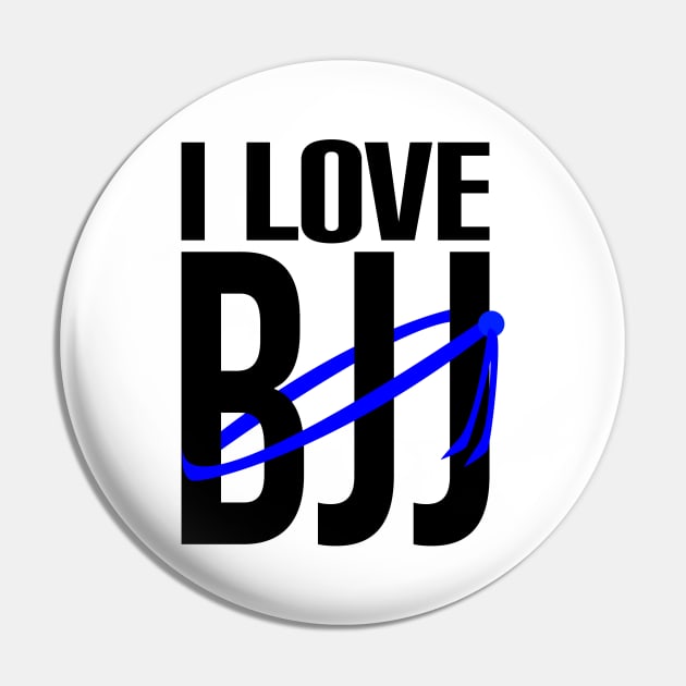 I love bjj - brazilian jiu jitsu blue belt Pin by fighterswin