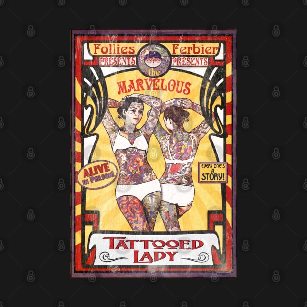 The Tattooed Lady Sideshow Poster by ImpArtbyTorg