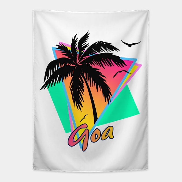 Goa Cool 80s Sunset Tapestry by Nerd_art