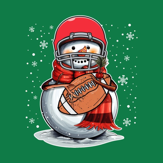 Vintage American Football Snowman Christmas by drreamweaverx