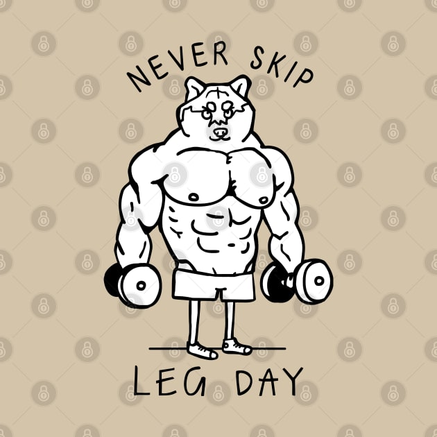 Never Skip Leg Day Shiba by huebucket