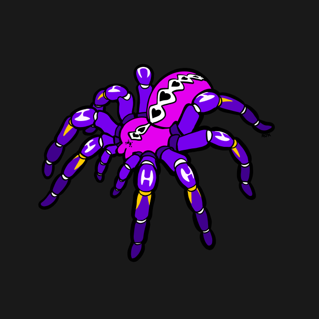 Purple Pokie Poecilotheria Metallica Gooty Sapphire Tarantula Bold Smooth Black Outline by RJKpoyp