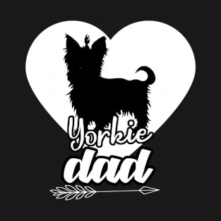 Proud Yorkie Dad Heart Arrow T-Shirt