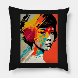 Modern woman in pop-art style Pillow