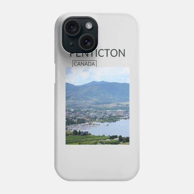 Penticton British Columbia Canada City Skyline Cityscape Souvenir Present Gift for Canadian T-shirt Apparel Mug Notebook Tote Pillow Sticker Magnet Phone Case by Mr. Travel Joy