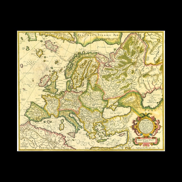 Antique Map of Europe by Gerardus and Rumold Mercator, 1595 by MasterpieceCafe