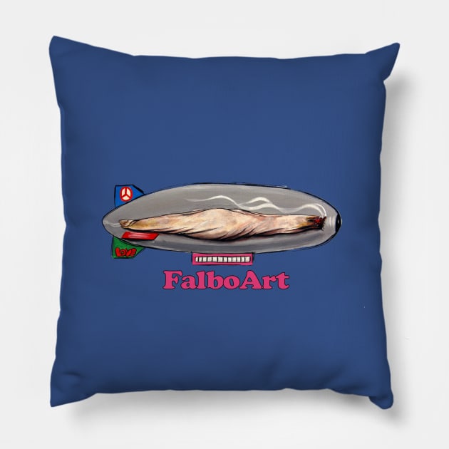 Blimp Smoking Lounge Pillow by Anthony R Falbo