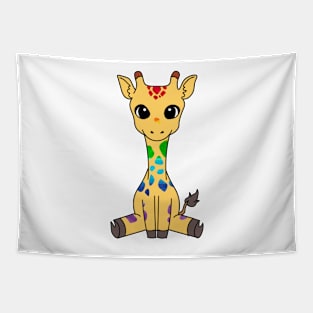 Rainbow Pride Giraffe Tapestry