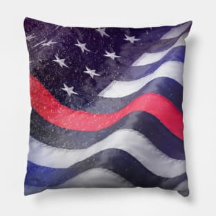 The Thin  Red Line Pillow