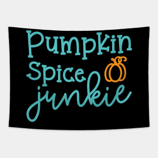 Pumpkin Spice Junkie Fall Autumn Halloween Cute Funny Tapestry