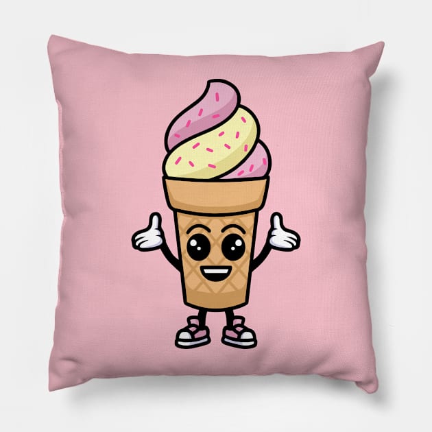 Happy Ice Cream Pillow by Tlatous