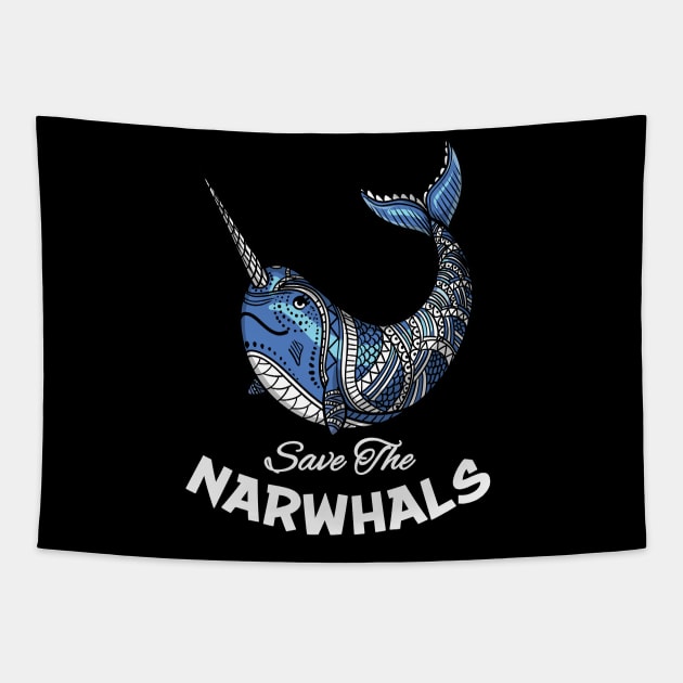 Save The Narwhals Tapestry by underheaven