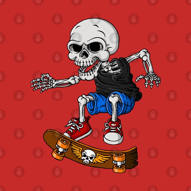 Skeleton Skateboard Rider by Mako Design 