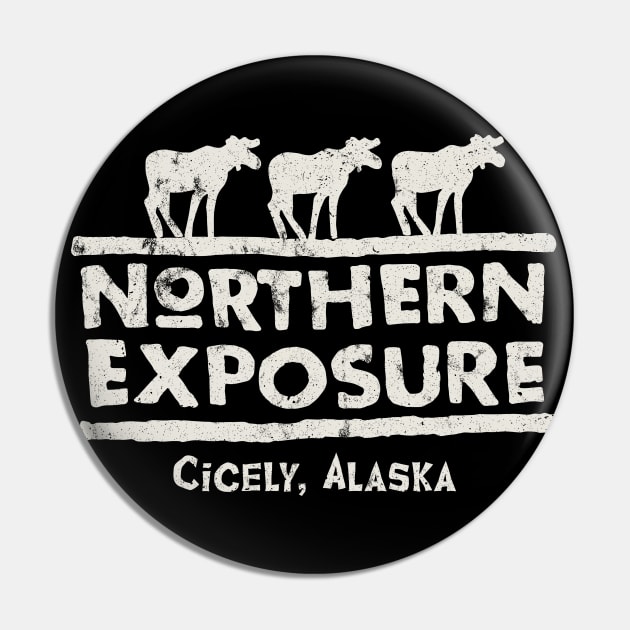 Northern Exposure Logo Worn out Pin by Alema Art