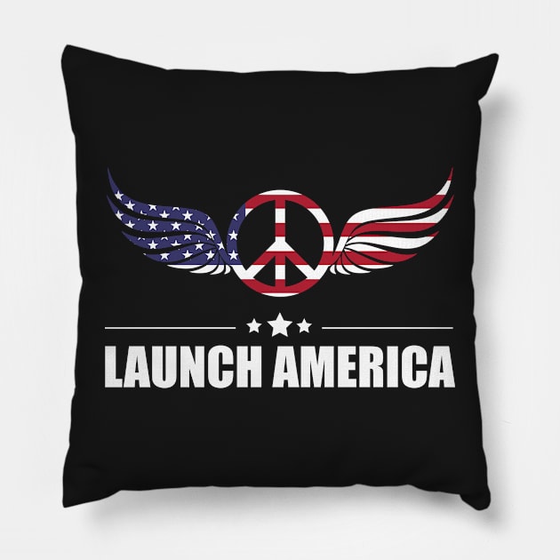 LAUNCH AMERICA Pillow by teesvira