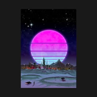 Apollo Dreams - Cyberpunk Moon in Neon T-Shirt