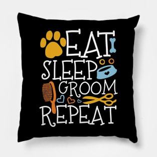 Eat Sleep Groom Repeat Pillow