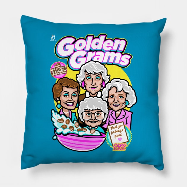 Golden Grams Pillow by harebrained