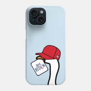 Biden Harris Supporter Goose in Hat with Joe Biden Sign Phone Case