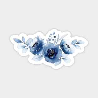 Blue Watercolor Wild Flower Magnet