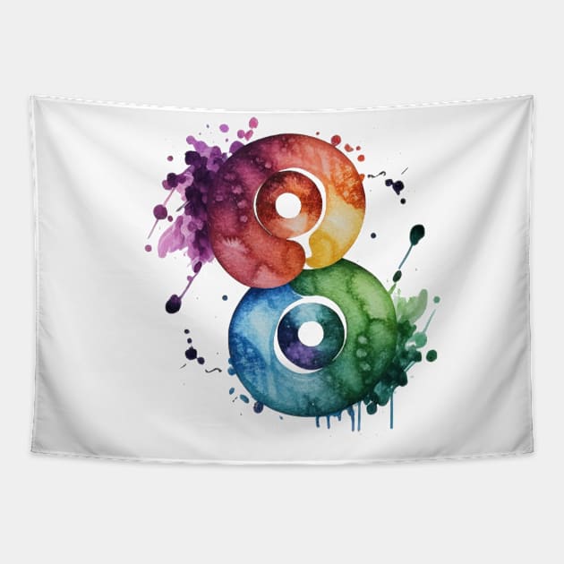 Yin and Yang concept abstract digital painting Tapestry by byNIKA