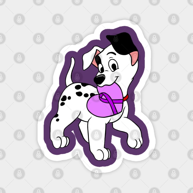 Dalmatian with purple Awareness ribbon Magnet by CaitlynConnor