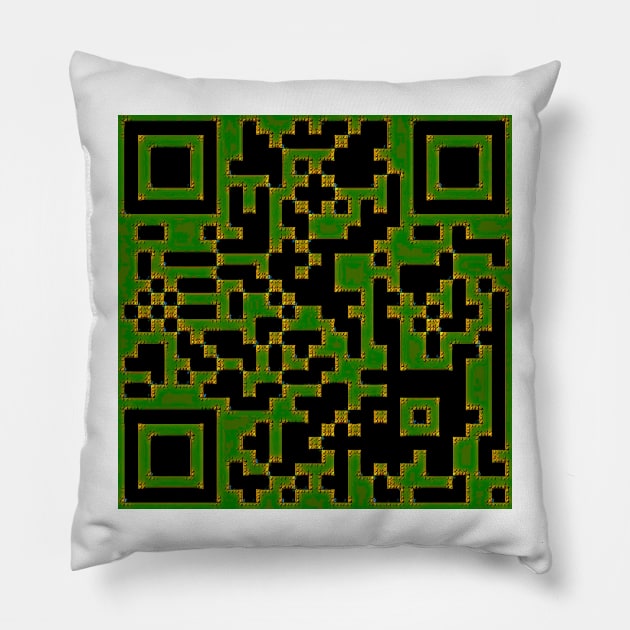 QR Green Pillow by Tovers