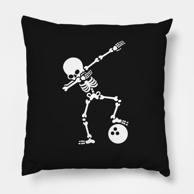 Dab skeleton dabbing bowling ball Pillow by LaundryFactory